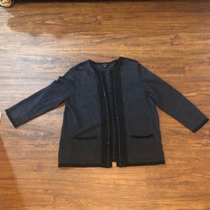 Ann Taylor Gray Crop Cardigan
